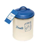 French Blue Pet Food & Treat Storage Canisters - Set of 3 | Keep Your Pet's Goodies Fresh and Stylish - Image 3