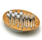 Elegant 13 Piece 18/10 Stainless Steel Fork and Spoon Dinner Set with Modern Square Handles