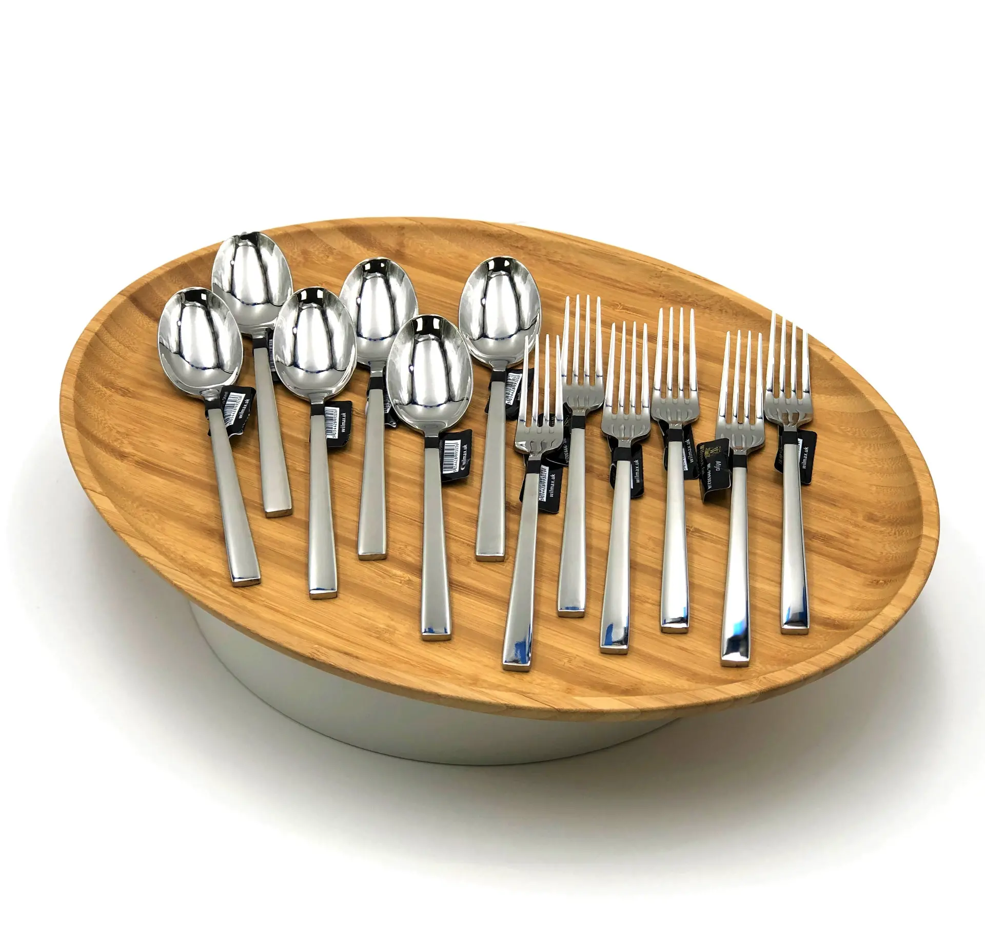 535601004_large.webp Elegant 13 Piece 18/10 Stainless Steel Fork and Spoon Dinner Set with Modern Square Handles - Image 1